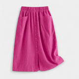 Magdalēna Eleganta Midi Vintage Svārki Ar Kabatām
