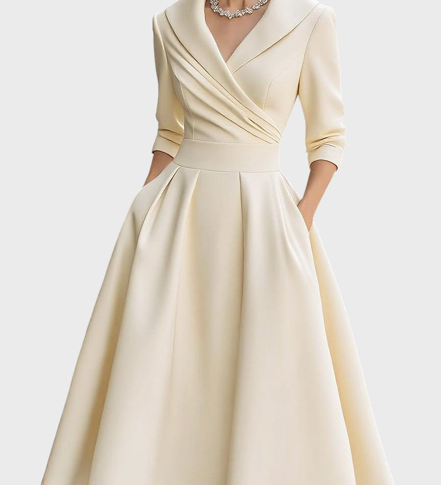 Tereza | Eleganti midi kleitas ar garām piedurknēm