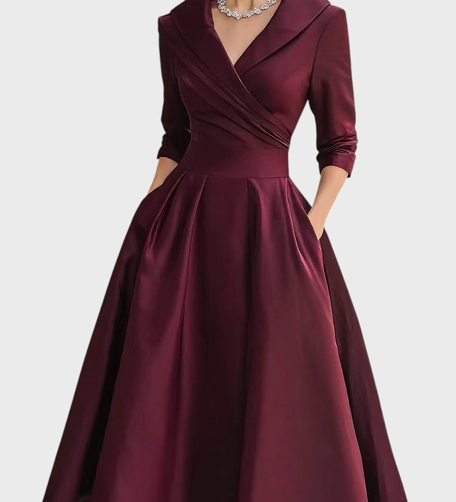 Tereza | Eleganti midi kleitas ar garām piedurknēm