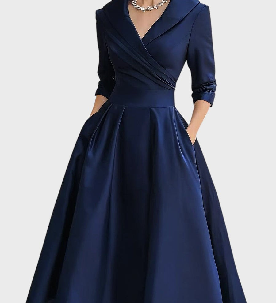 Tereza | Eleganti midi kleitas ar garām piedurknēm