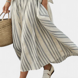 Eva Elegants Komplekts Oversize Blūze-Svārki Lins
