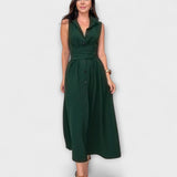 Mira - Ievērojami midi kleitas ar vienkrāsainu aizdari un saistīšanas detaļu