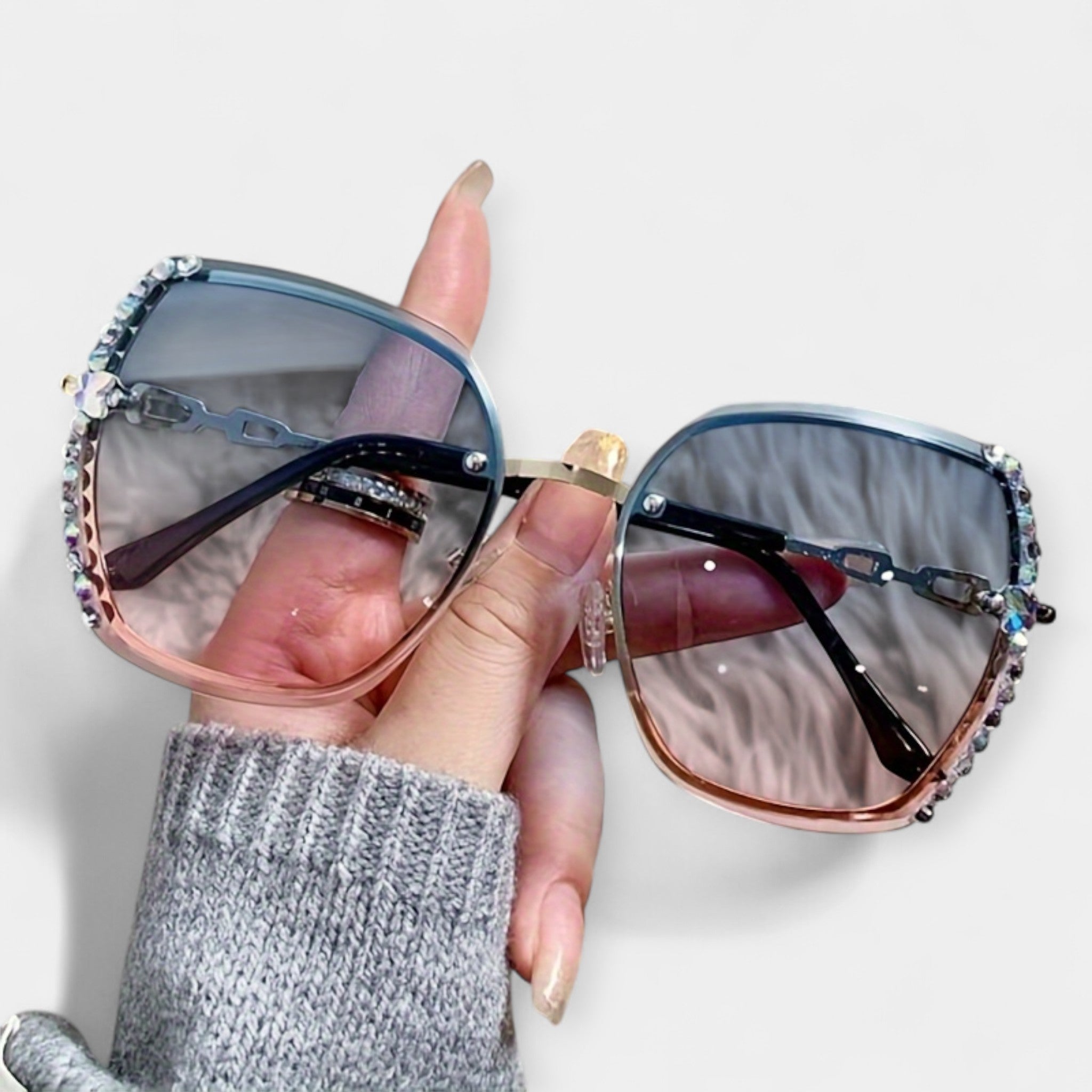 Lucie Eleganti Metāla Saules Brilles Ar Gradienta Lēcām