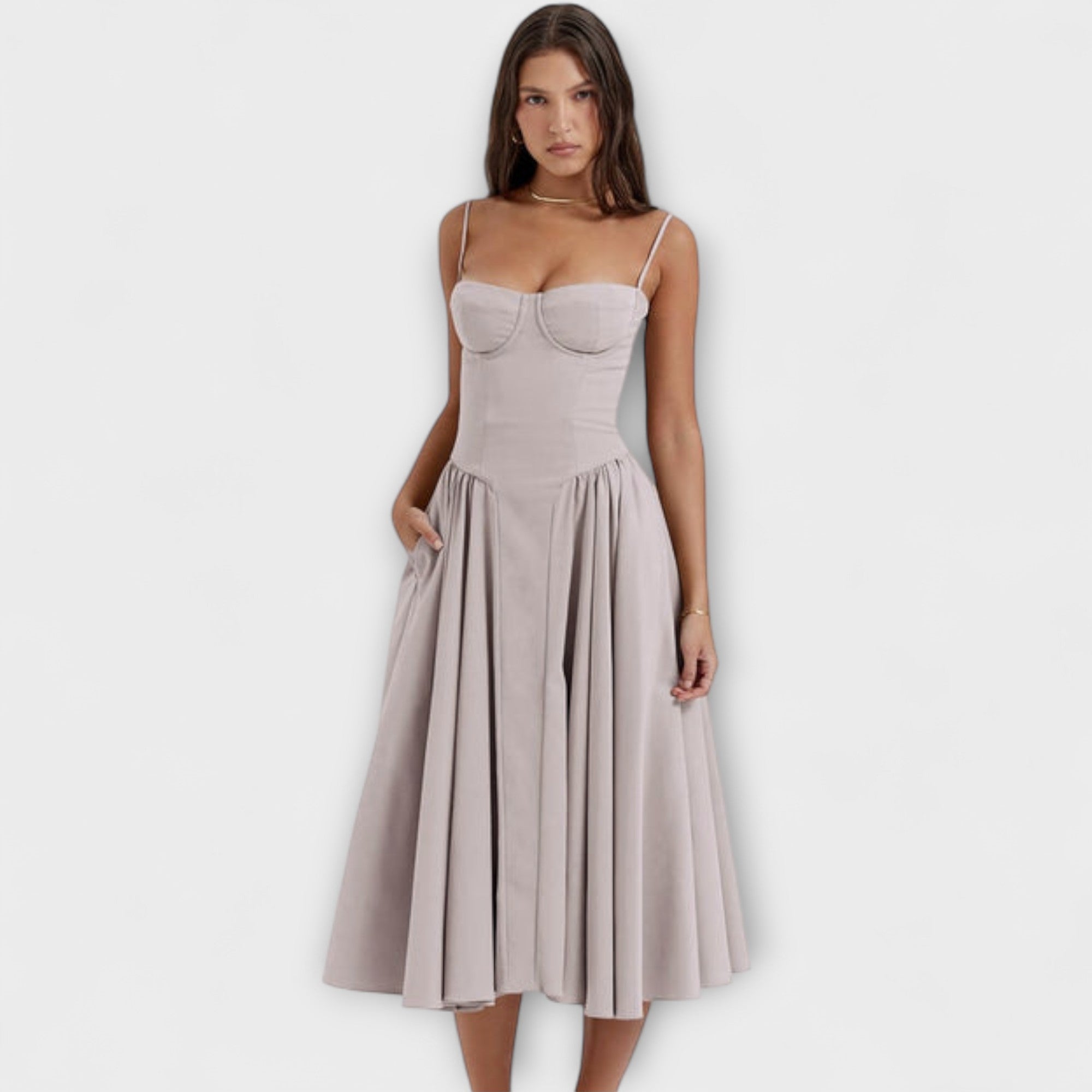 Rosalie - Eleganti bezpiedurkņu korsetes kleita