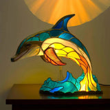 Delfīns - Vitražu lampa