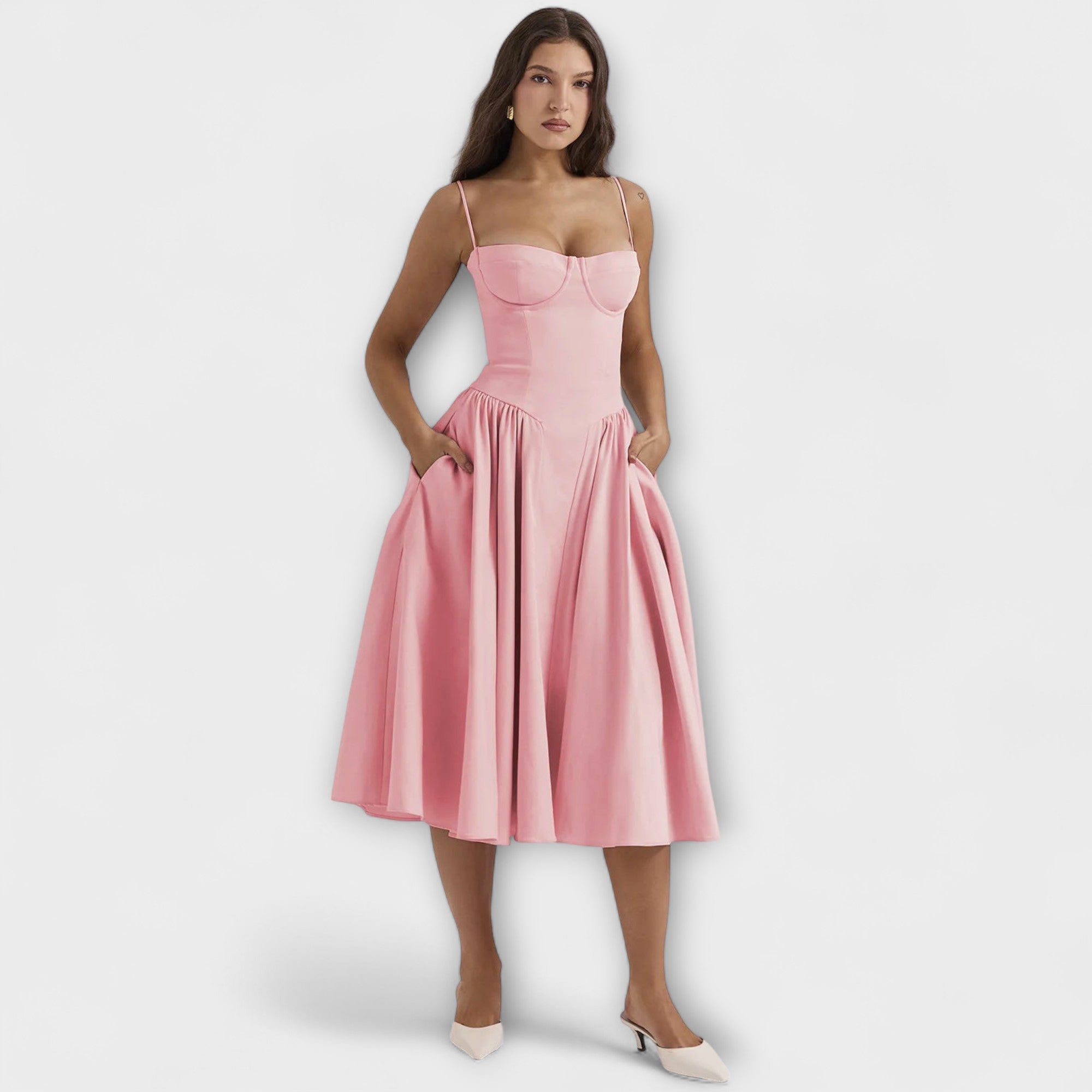 Rosalie - Eleganti bezpiedurkņu korsetes kleita