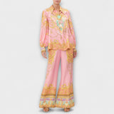 Sage - Relaksējoša T-krekls ar jūras meitenes druku un elastīgas bikses