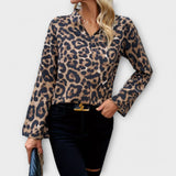 Brīva blūze ar leopardu rakstu