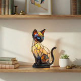 Mistiska kaķis - Vitraža lampa