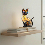 Mistiska kaķis - Vitraža lampa