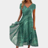 Tereza – Eleganti midi kleitas ar V veida izgriezumu